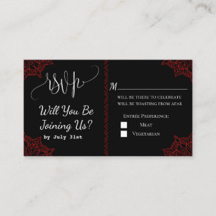 red black Indian Wedding RSVP Card