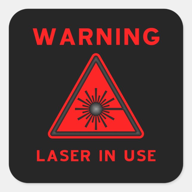 Red & Black Laser Warning Symbol Sticker (Front)