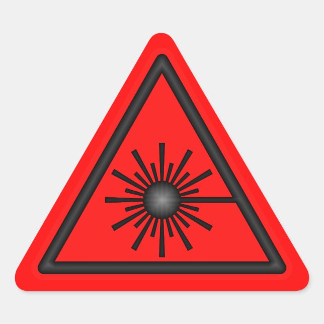 Red & Black Laser Warning Symbol Sticker (Front)