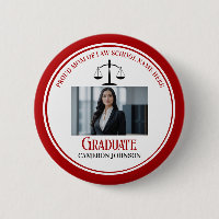 Red Black Law School Graduation Parent Photo