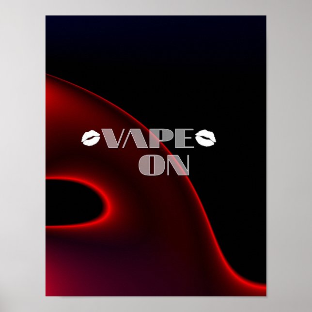 Red Black Lips Vape On Poster (Front)