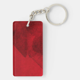 Red black love abstract modern painting design art key ring