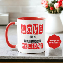 Red Black Love Is Year-Round Holiday Typography