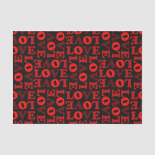 Red & Black LOVE Tissue Paper
