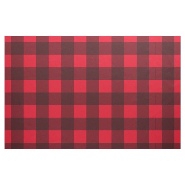 Red & black lumberjack Buffalo plaid flanel check Fabric (Fat Quarter)