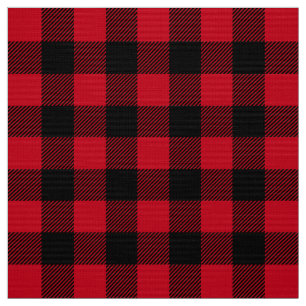 Red Black Lumberjack Buffalo Plaid Pattern Fabric