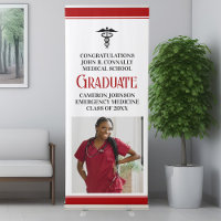 Red Black Medical School Graduation Photo