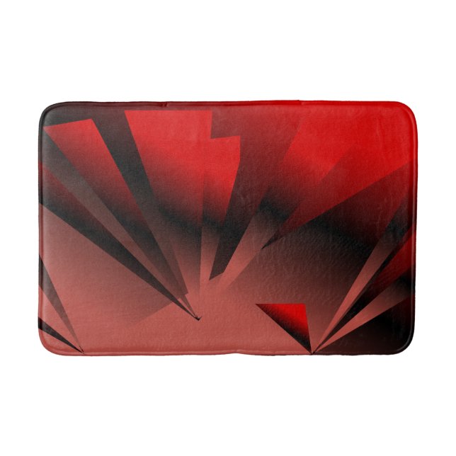 Red & Black Modern Bath Mat (Front)