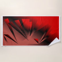 Red & Black Modern Beach or Bath Towel