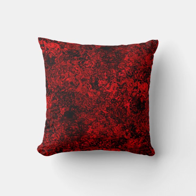 Red & Black Modern Elegant Abstract Pattern Cushion (Front)