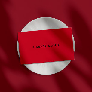 Red Black Modern Minimal Professional Business Card