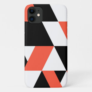 Red-black, modern, trendy, urban geometric design iPhone 11 case