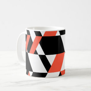 Red-black, modern, trendy, urban geometric design coffee mug
