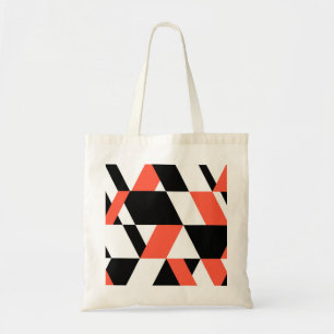 Red-black, modern, trendy, urban geometric design tote bag
