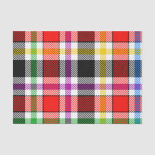 Red Black Multicolour Flannel Plaid Tartan Design Tissue Paper