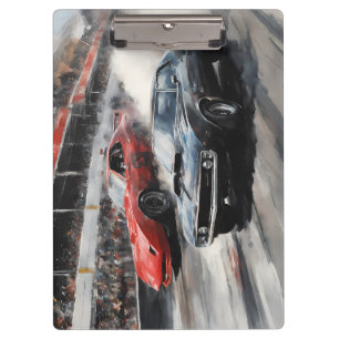 Red & Black Muscle cars Clipboard