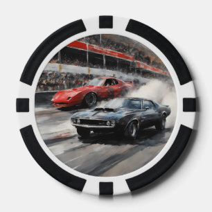 Red & Black Muscle cars Poker Chips