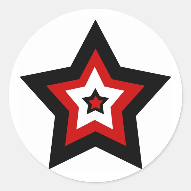 Red black n white star stickers (Front)
