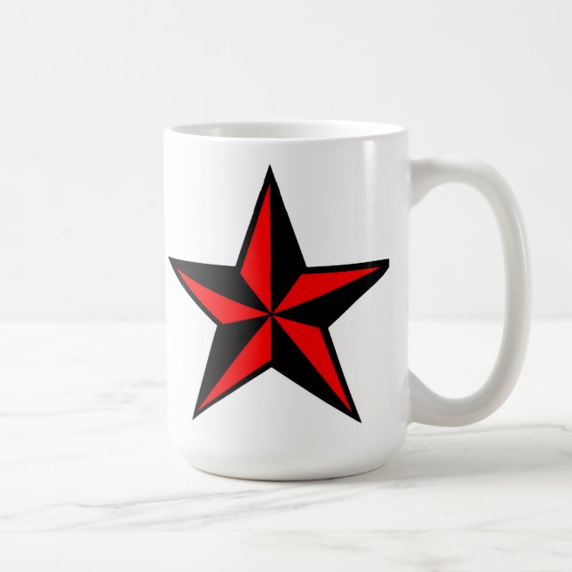Red & Black Nautical Star Mug (Right)