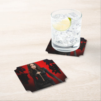 Red Black paper coaster