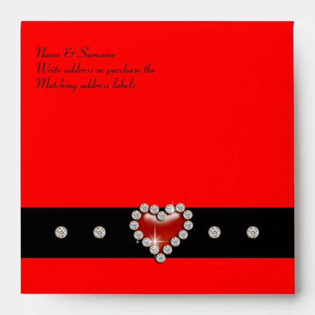 Red black party personalise envelope (Front)