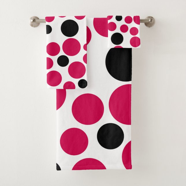 red black peas retro on white background bath towel set (Insitu)