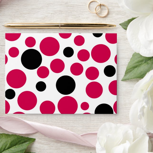 red black peas retro on white background envelope (Wedding)