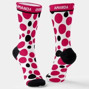red black peas retro on white background socks