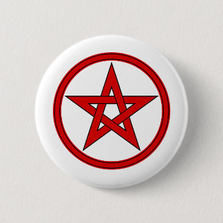 Red & Black Pentacle 6 Cm Round Badge