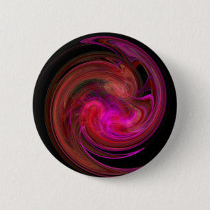 RED BLACK PINK LIGHT VORTEX,Fractal Art 6 Cm Round Badge