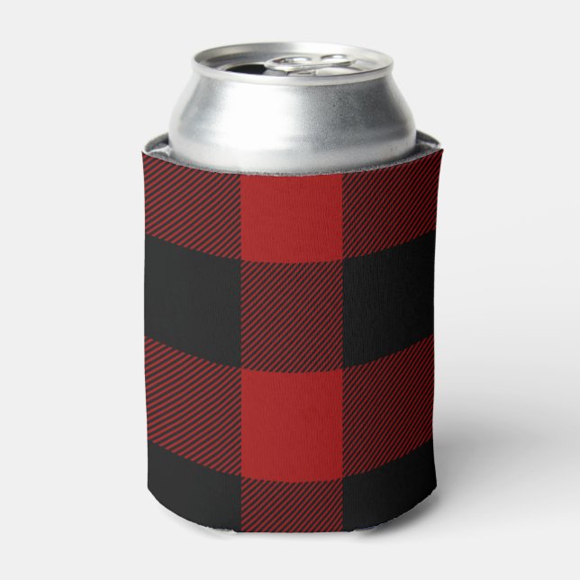 Red & Black Plaid Can Cooler (Can Front)