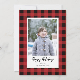 Red Black Plaid Christmas Photo Cards