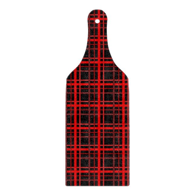 Red & Black Plaid Cutting Board (Front)