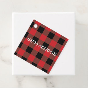 Red & Black Plaid Favour Tags