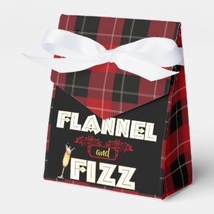 Red & Black Plaid Flannel & Fizz Winter Party Favour Box