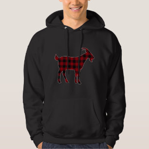 Red Black Plaid Goat Lover Farmer Matching Family Hoodie