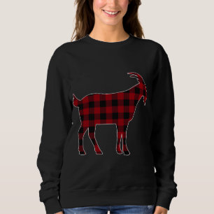 Red Black Plaid Goat Lover Farmer Matching Family Sweatshirt