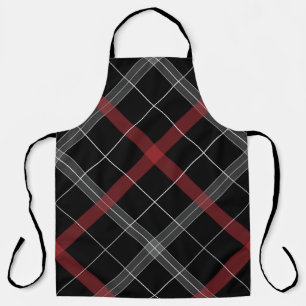 red black plaid pattern apron