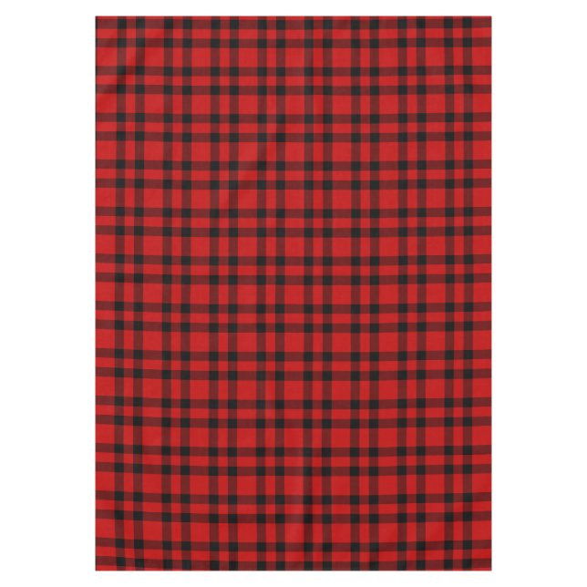 Red Black Plaid Pattern Tablecloth (Front)
