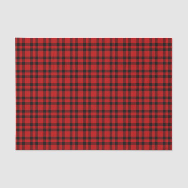 Red Black Plaid Pattern Tissue Paper (Front)