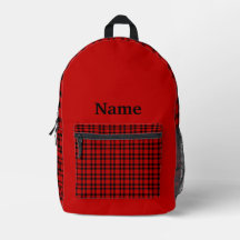 Red Black Plaid Personalise Pattern