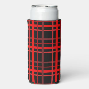 Red & Black Plaid Seltzer Can Cooler