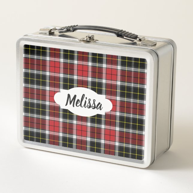 Red Black Plaid Stainless Lunchbox (Front)