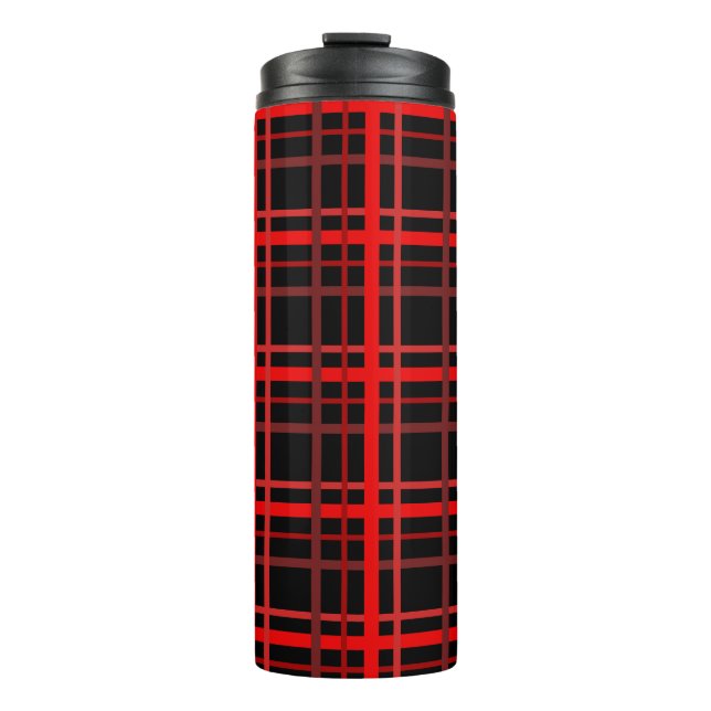 Red & Black Plaid Thermal Tumbler (Front)