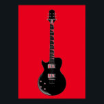 Red Black Pop Art Electric Guitar Poster<br><div class="desc">Musical Instruments Graphic Designs Illustrations</div>