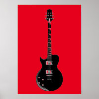 Red Black Pop Art Electric Guitar
