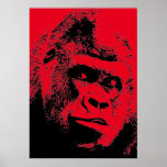 Red Black Pop Art Gorilla Poster<br><div class="desc">Digital Computer Animal Art - College Pop Art - Wild Animal Computer Images</div>