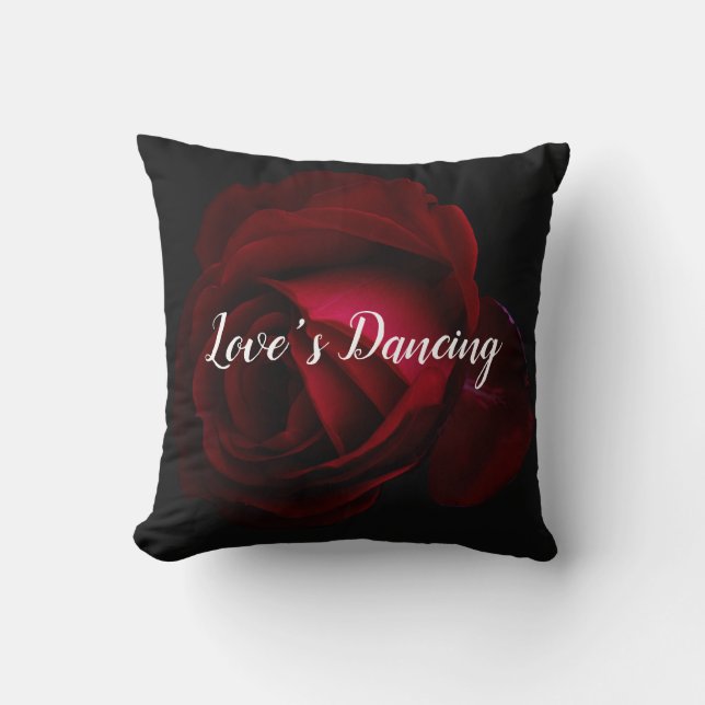 Red, black, red and rose cushion (Front)