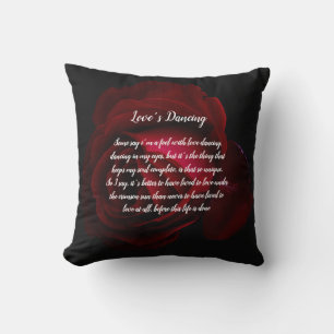 Red, black, red and rose cushion