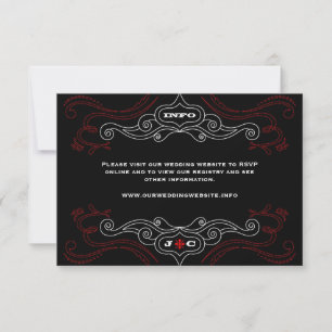 Red & Black Rock 'n' Roll Music Themed Wedding Invitation